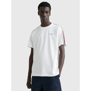 Tommy Hilfiger pánské bílé tričko Global - L (YBR)